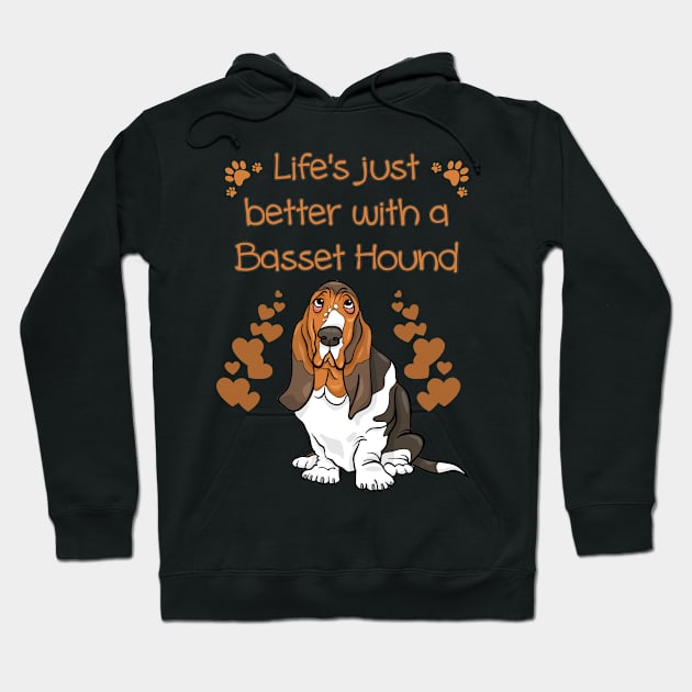 Life is Better with a Basset Hound Hoodie by rs-designs